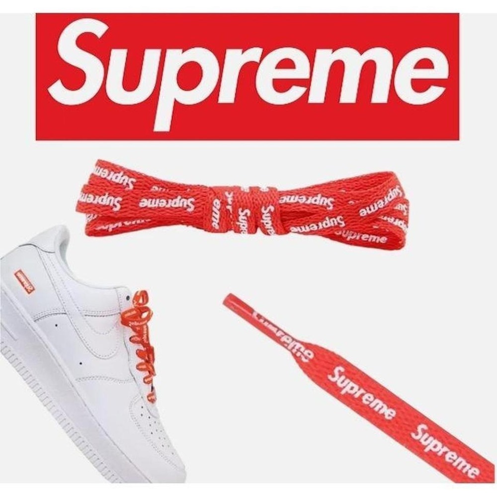 Supreme Shoe Laces Red 120 cm Sneaker  Black AF1 Dunks Jordans 120 cm 47 in